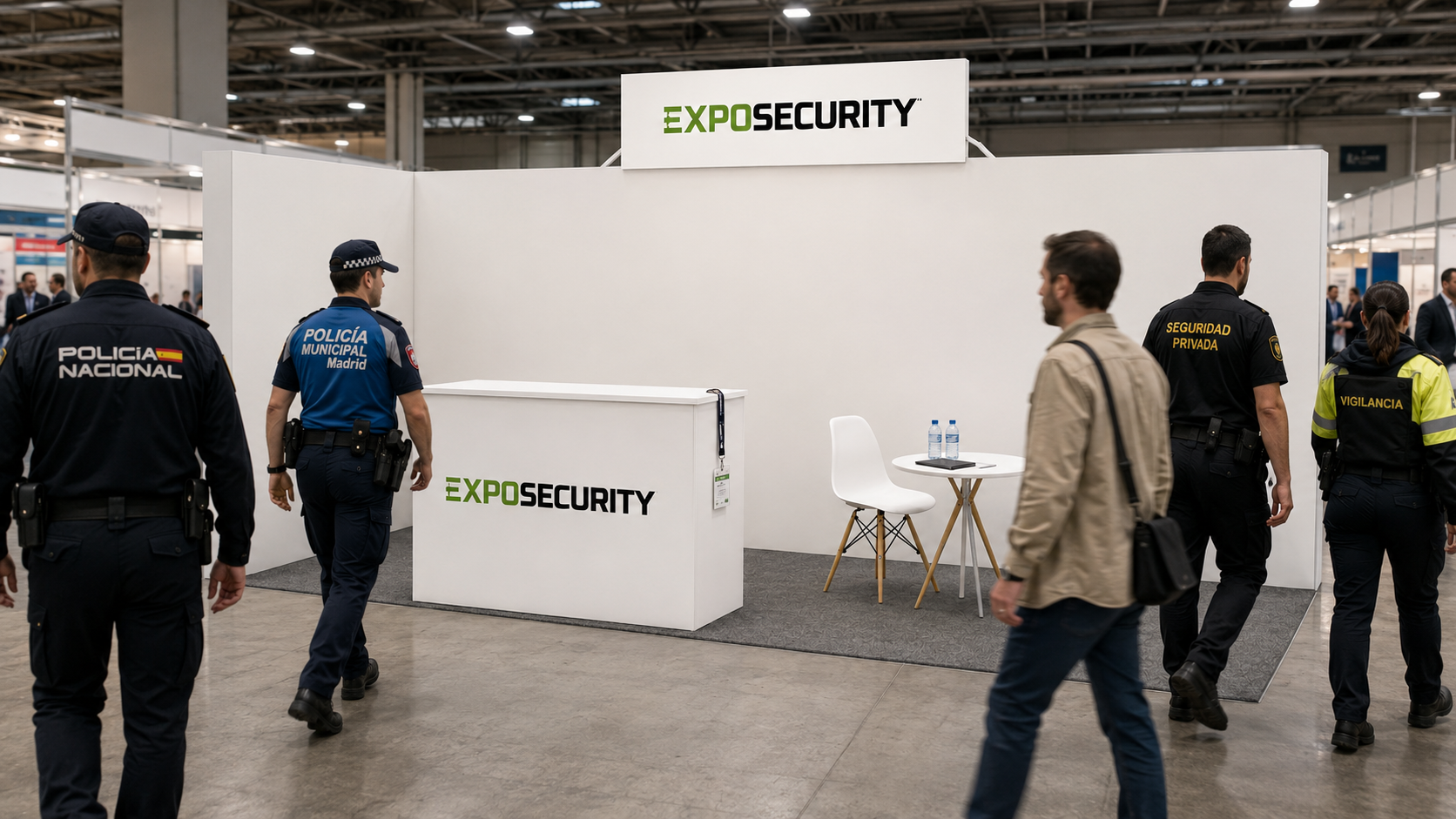 Stand modular 6x3 en escena real de feria EXPOSECURITY