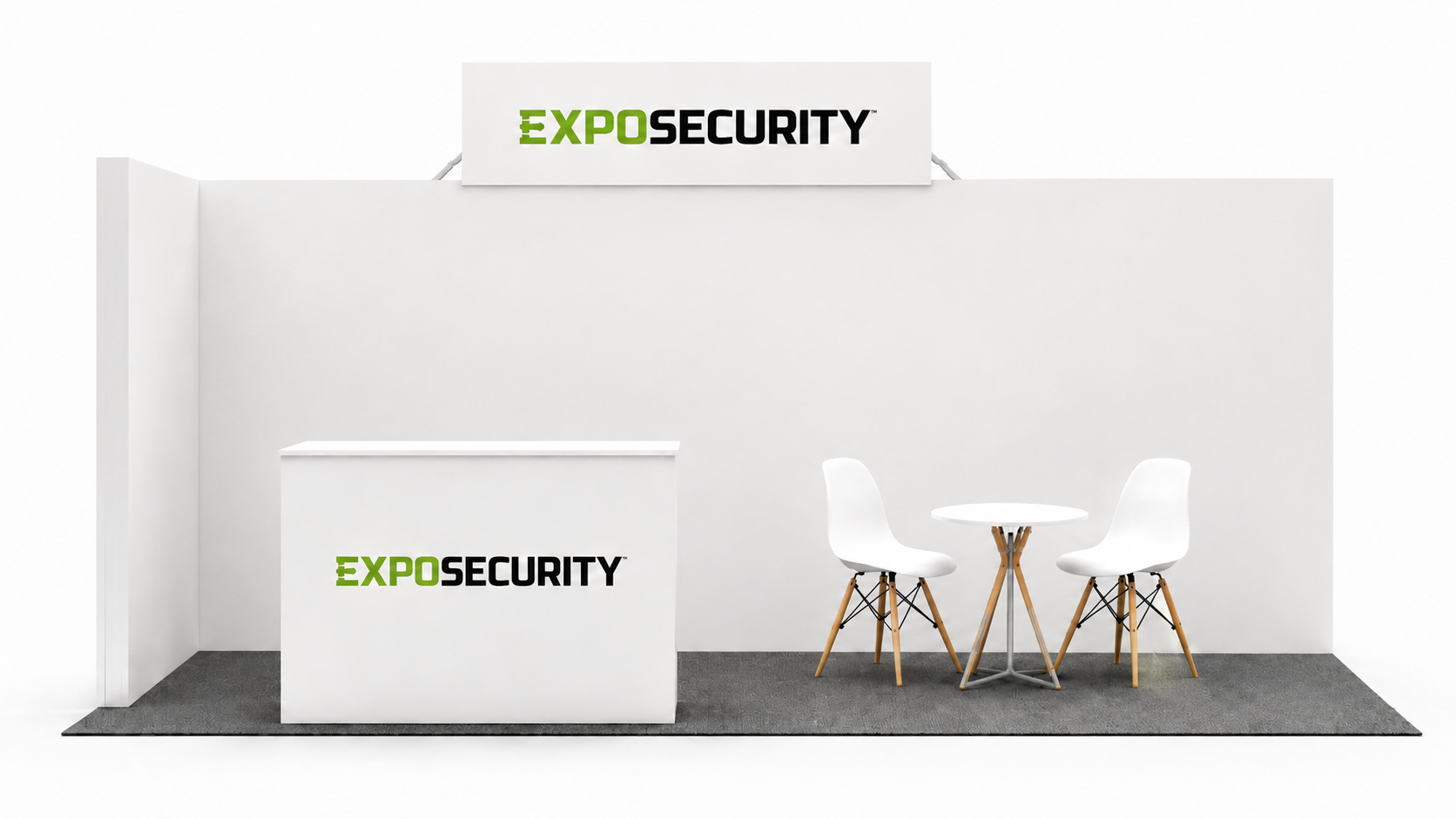 Stand modular 6x3 visto desde la derecha