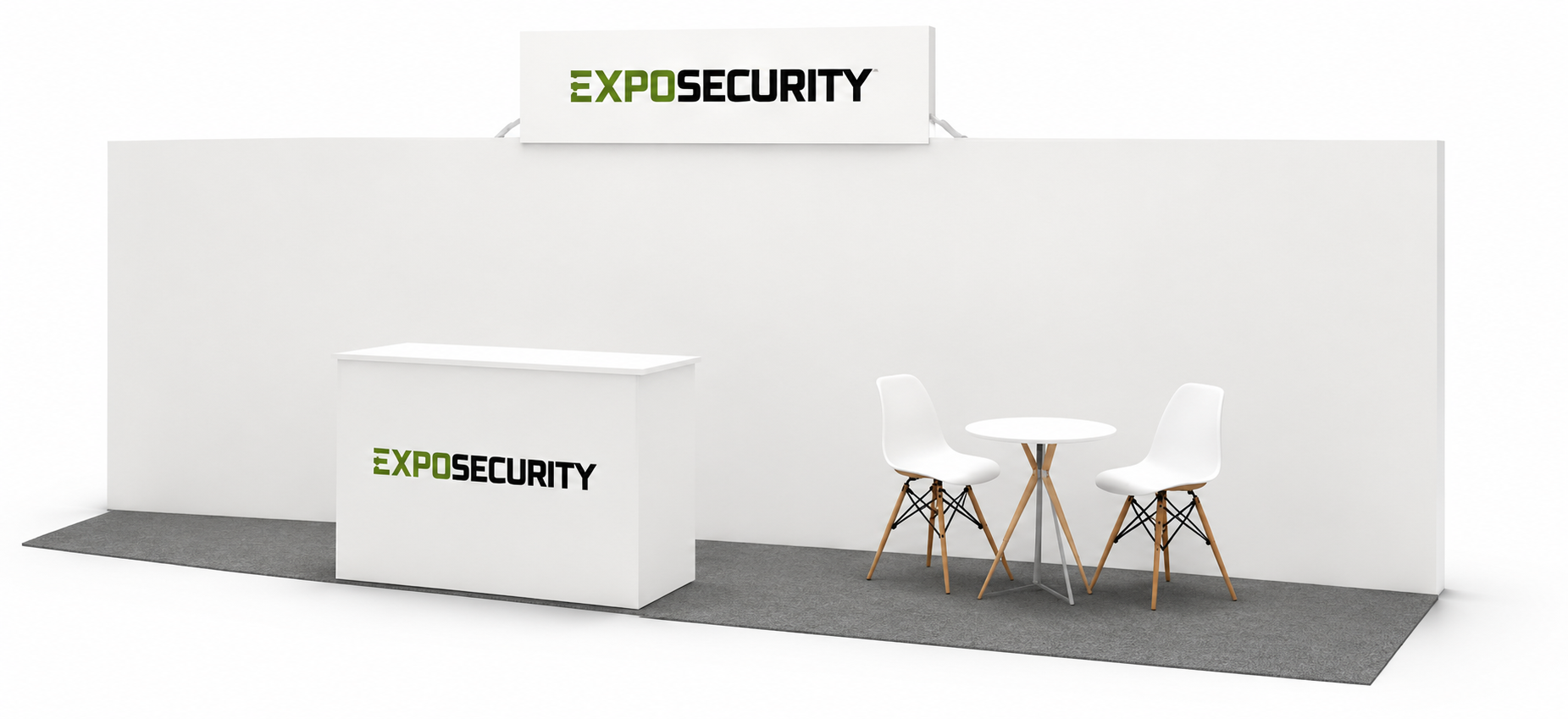 Stand modular 6x6 visto desde la derecha