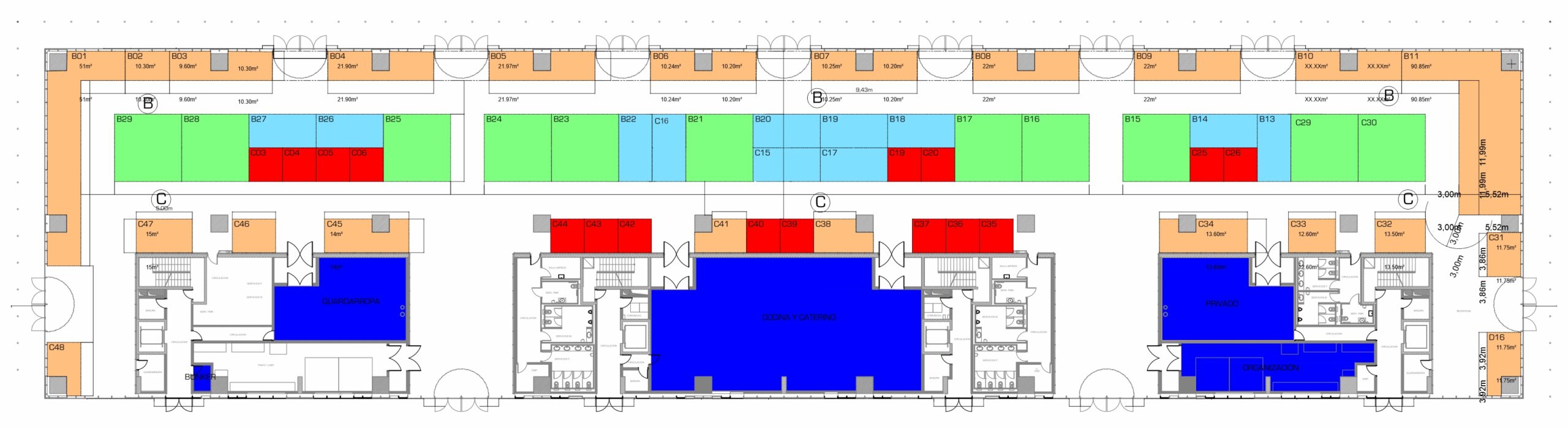 Plano horizontal de Zona 1